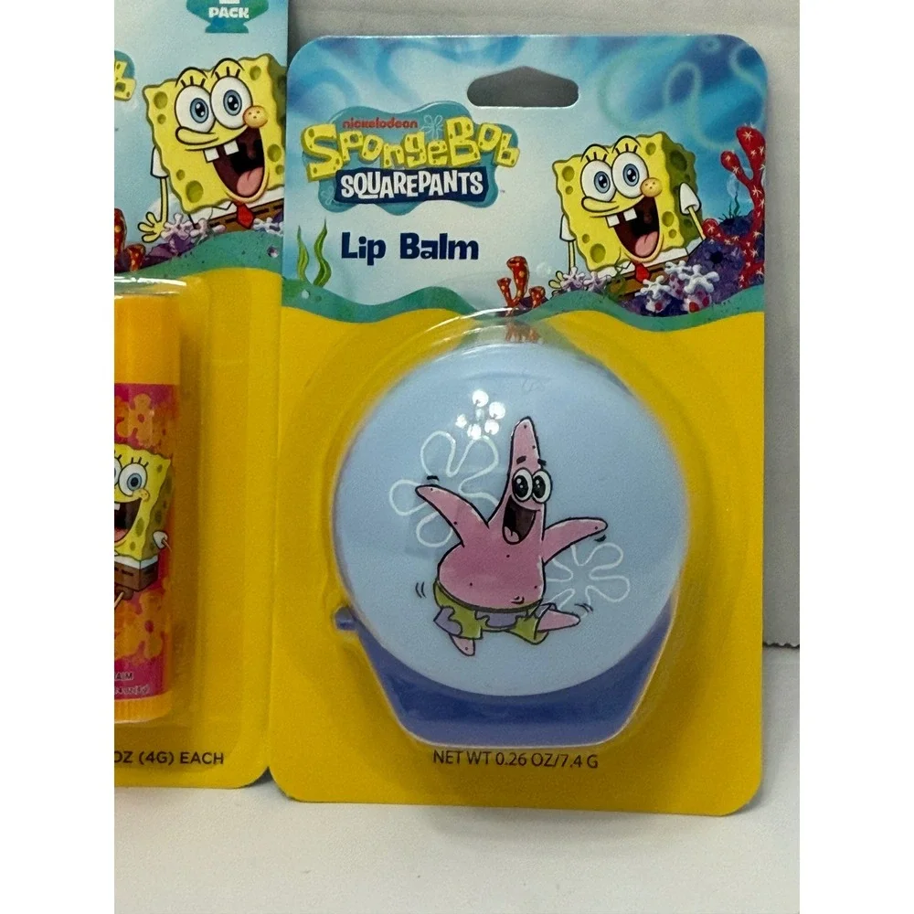 Nickelodeon SpongeBob SquarePants Lip Balm Set 2pk Tubes & Patrick Star New